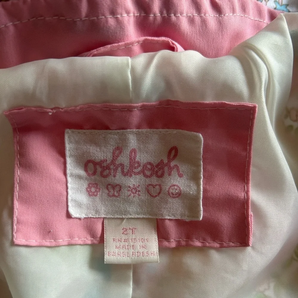 Oshkosh vintage jacket with pink, blue and green floral design size 2T